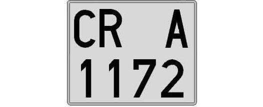 CR1172A matricula cuadrada