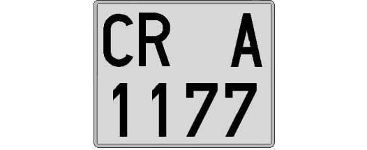 CR1177A matricula cuadrada