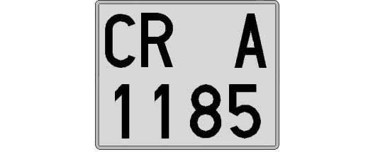 CR1185A matricula cuadrada