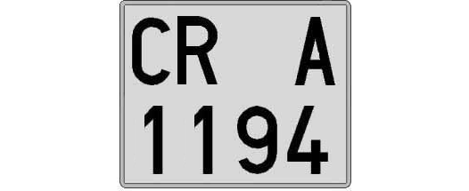 CR1194A matricula cuadrada