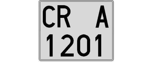 CR1201A matricula cuadrada