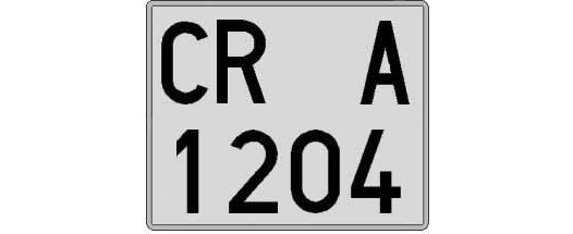 CR1204A matricula cuadrada