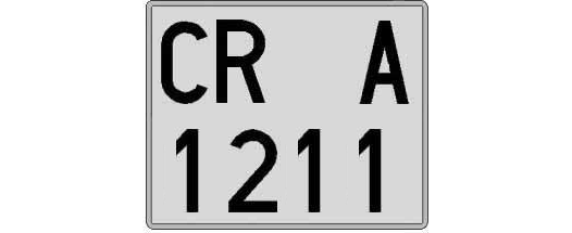 CR1211A matricula cuadrada
