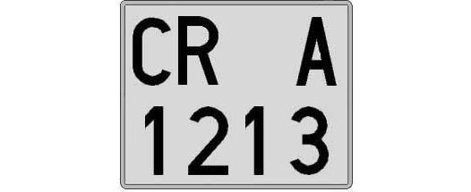 CR1213A matricula cuadrada