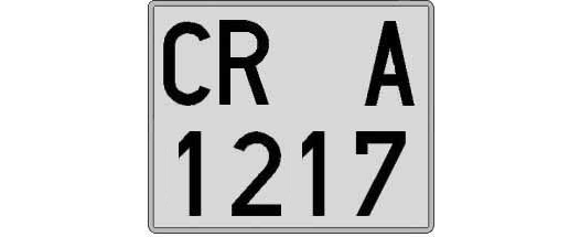 CR1217A matricula cuadrada