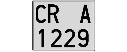 CR1229A matricula cuadrada
