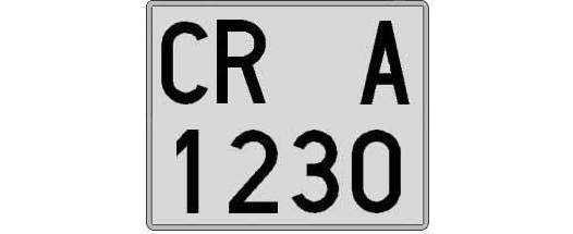 CR1230A matricula cuadrada