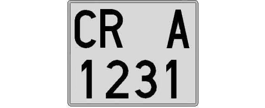 CR1231A matricula cuadrada