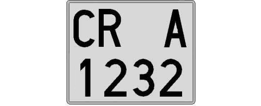 CR1232A matricula cuadrada