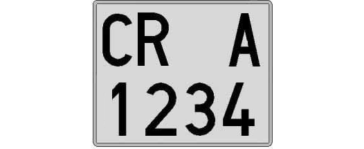 CR1234A matricula cuadrada