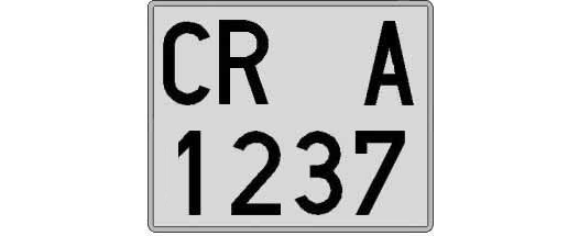 CR1237A matricula cuadrada