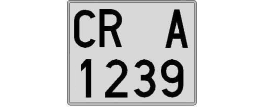 CR1239A matricula cuadrada