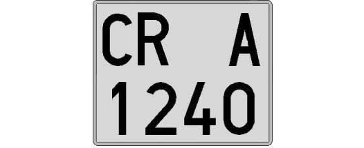 CR1240A matricula cuadrada
