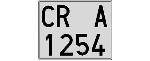 CR1254A matricula cuadrada