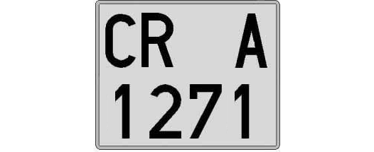 CR1271A matricula cuadrada