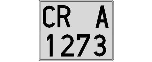 CR1273A matricula cuadrada