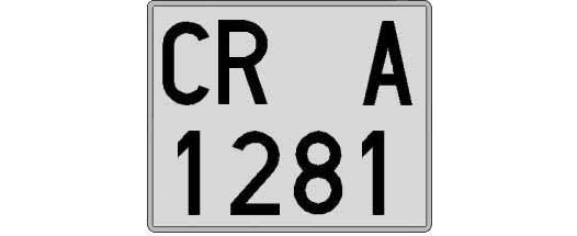 CR1281A matricula cuadrada