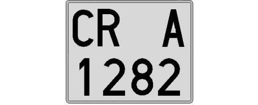 CR1282A matricula cuadrada