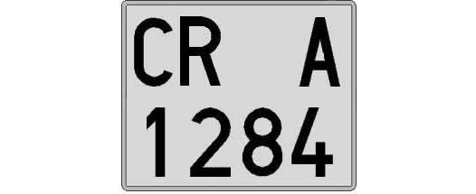 CR1284A matricula cuadrada