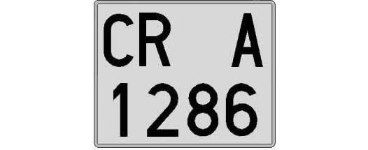 CR1286A matricula cuadrada