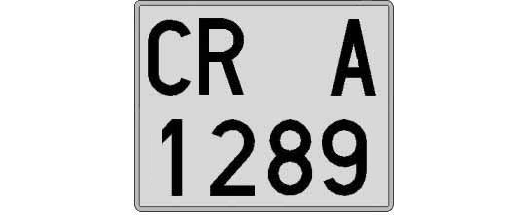 CR1289A matricula cuadrada