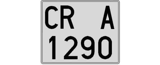 CR1290A matricula cuadrada