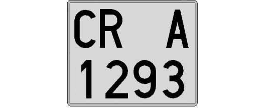 CR1293A matricula cuadrada