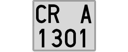 CR1301A matricula cuadrada