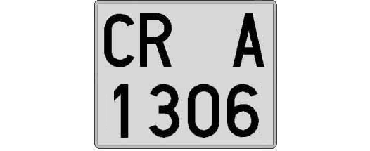 CR1306A matricula cuadrada