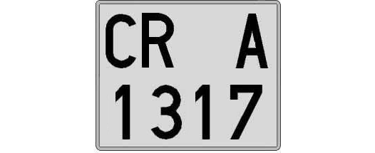 CR1317A matricula cuadrada