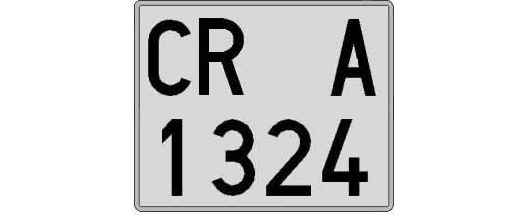 CR1324A matricula cuadrada