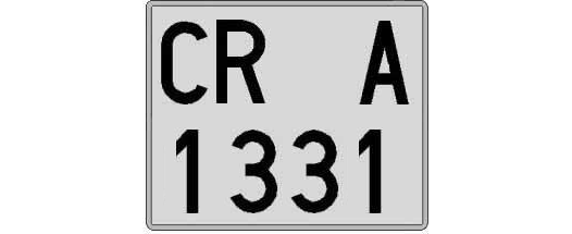 CR1331A matricula cuadrada