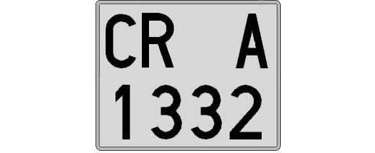 CR1332A matricula cuadrada