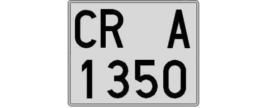 CR1350A matricula cuadrada