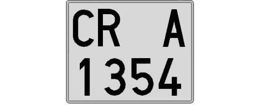 CR1354A matricula cuadrada
