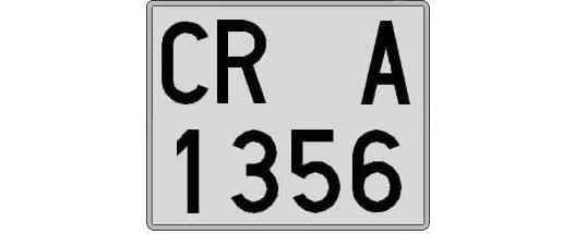 CR1356A matricula cuadrada