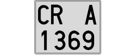 CR1369A matricula cuadrada