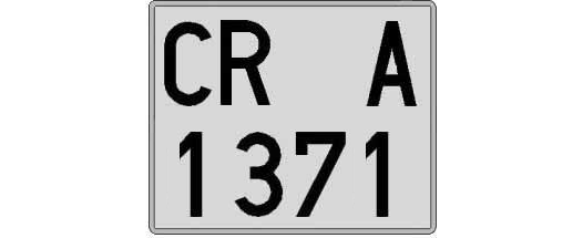 CR1371A matricula cuadrada