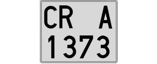 CR1373A matricula cuadrada