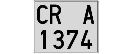 CR1374A matricula cuadrada