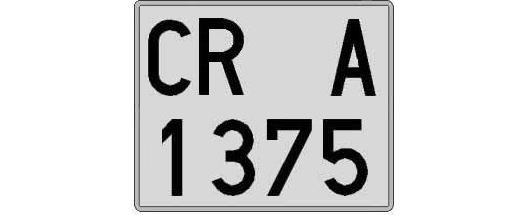 CR1375A matricula cuadrada