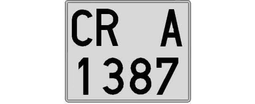 CR1387A matricula cuadrada