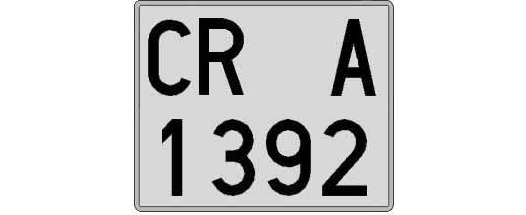 CR1392A matricula cuadrada