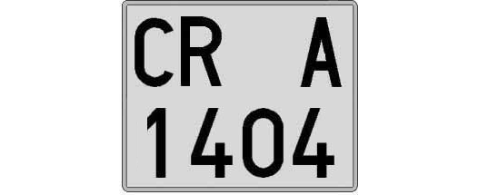 CR1404A matricula cuadrada