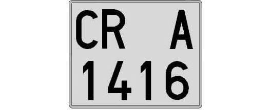 CR1416A matricula cuadrada
