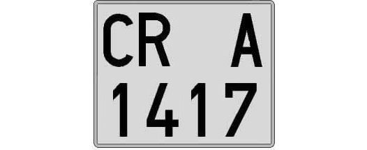 CR1417A matricula cuadrada
