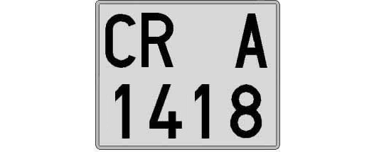CR1418A matricula cuadrada