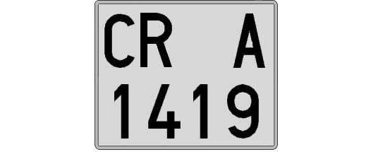 CR1419A matricula cuadrada