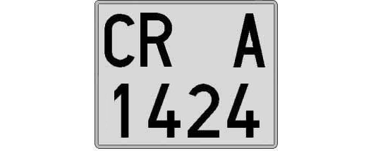 CR1424A matricula cuadrada
