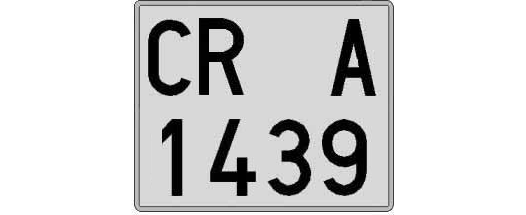 CR1439A matricula cuadrada